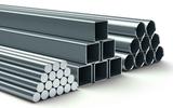 Assortment of metal rods, beams and tubes